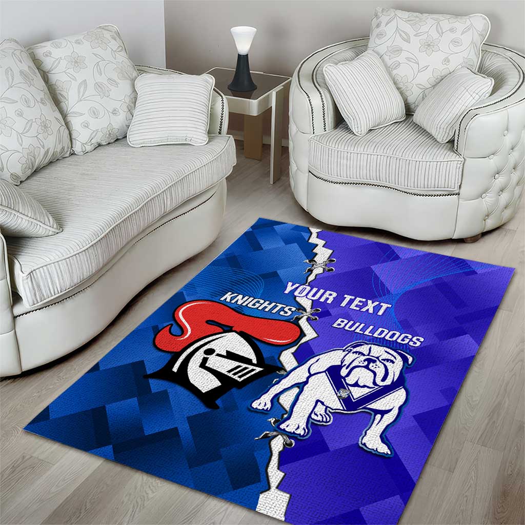 Custom Bulldogs And Knights Rugby 2025 Area Rug Dynamic Style - Vibe Hoodie Shop