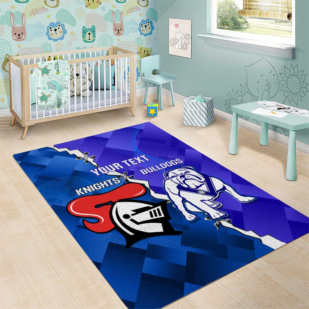 Custom Bulldogs And Knights Rugby 2025 Area Rug Dynamic Style - Vibe Hoodie Shop