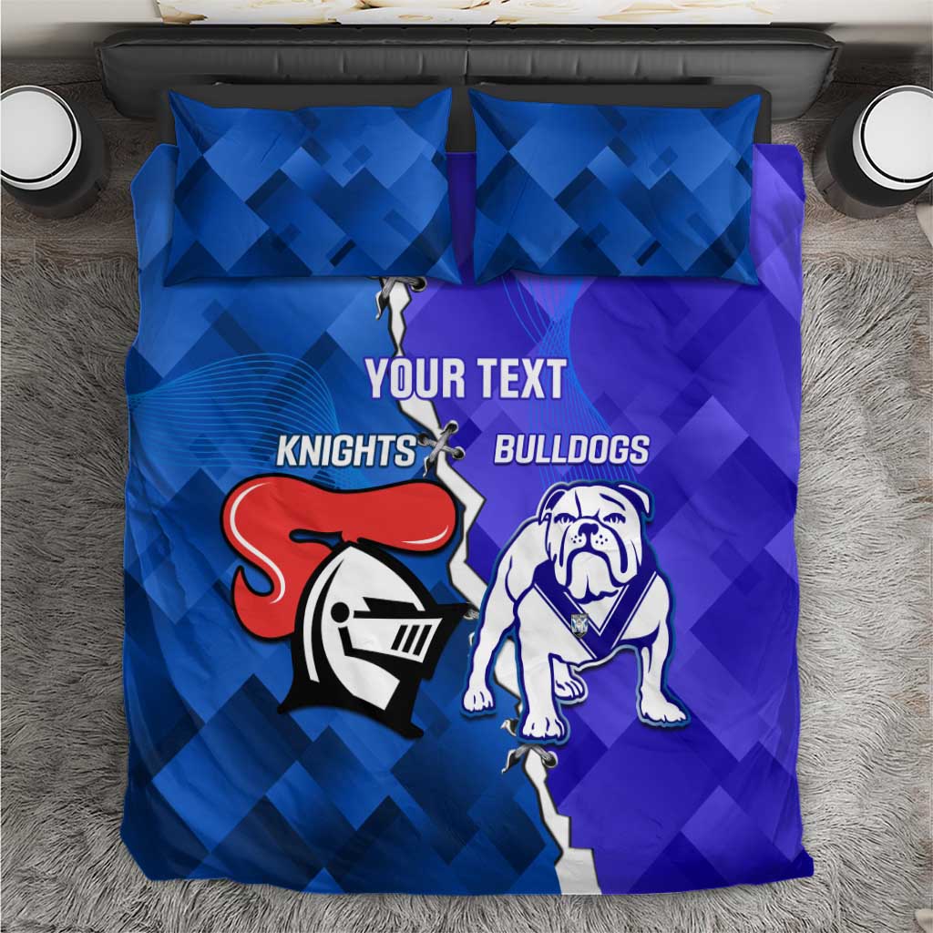 Custom Bulldogs And Knights Rugby 2025 Bedding Set Dynamic Style - Vibe Hoodie Shop