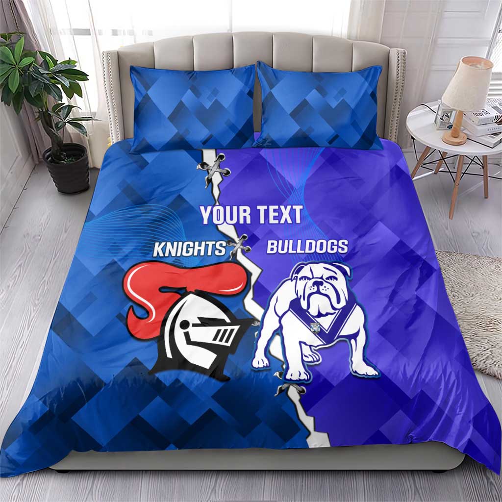 Custom Bulldogs And Knights Rugby 2025 Bedding Set Dynamic Style - Vibe Hoodie Shop