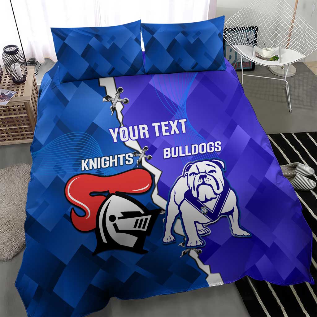 Custom Bulldogs And Knights Rugby 2025 Bedding Set Dynamic Style - Vibe Hoodie Shop