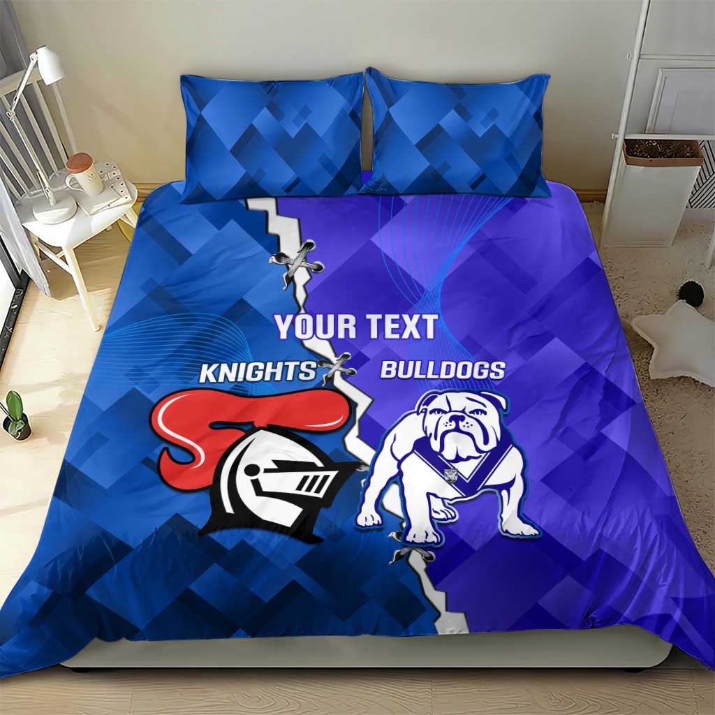 Custom Bulldogs And Knights Rugby 2025 Bedding Set Dynamic Style - Vibe Hoodie Shop