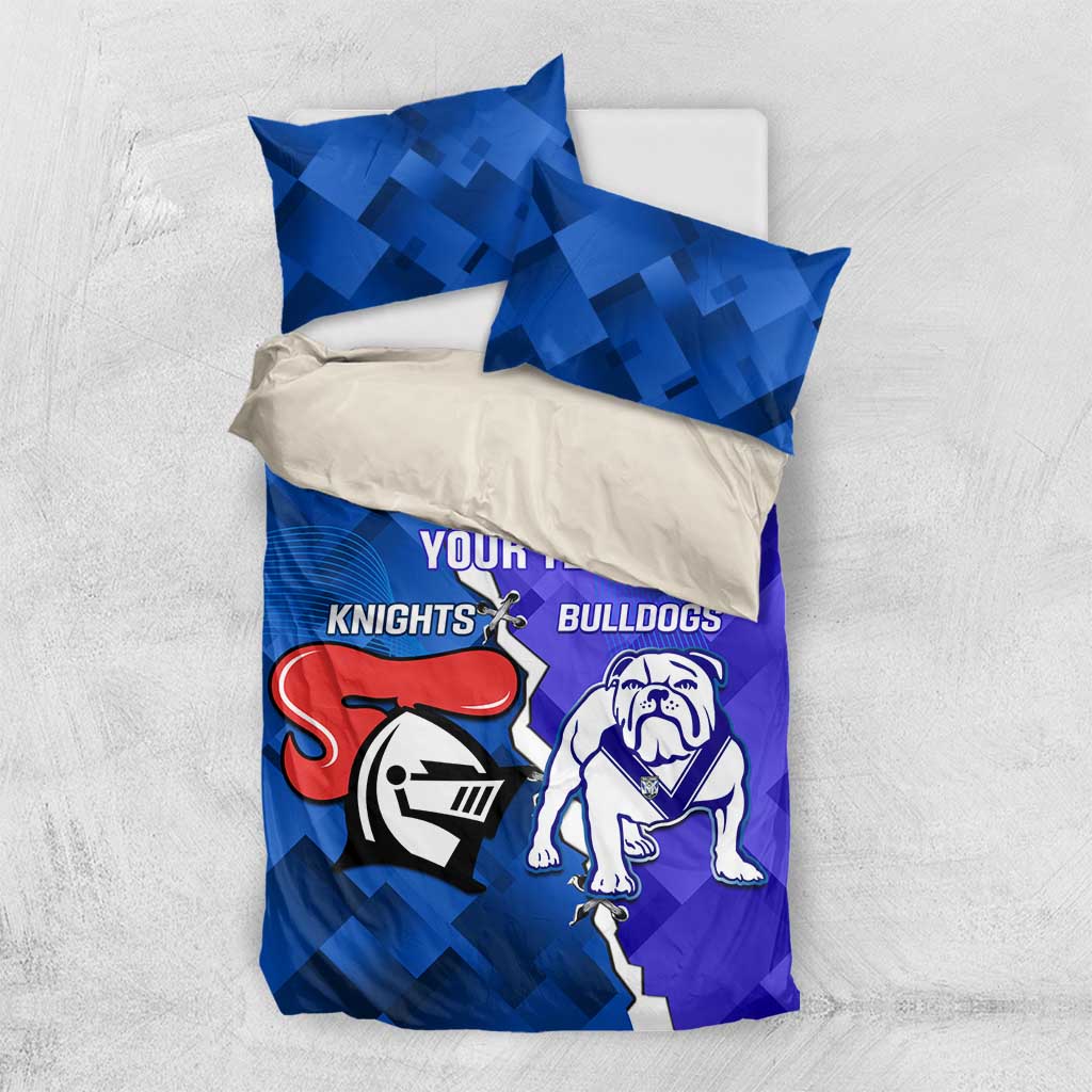 Custom Bulldogs And Knights Rugby 2025 Bedding Set Dynamic Style - Vibe Hoodie Shop