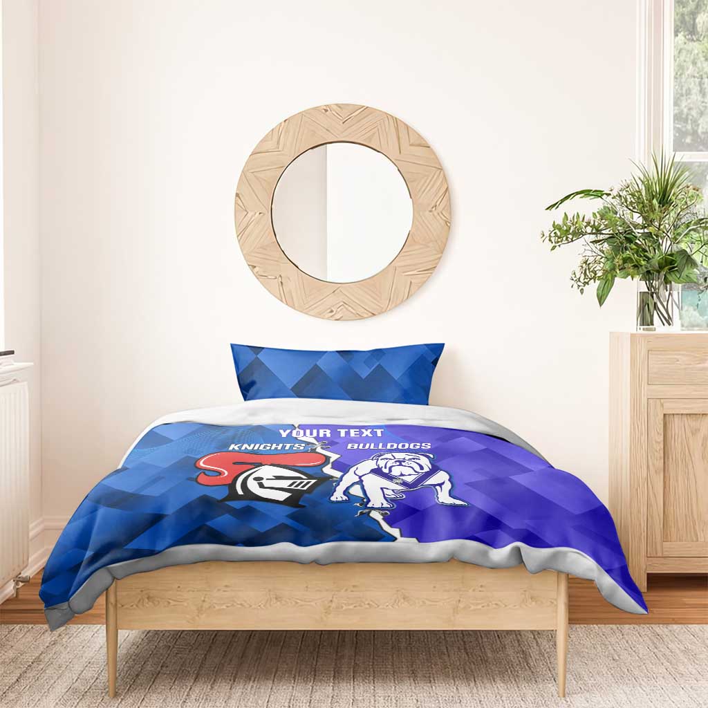 Custom Bulldogs And Knights Rugby 2025 Bedding Set Dynamic Style - Vibe Hoodie Shop