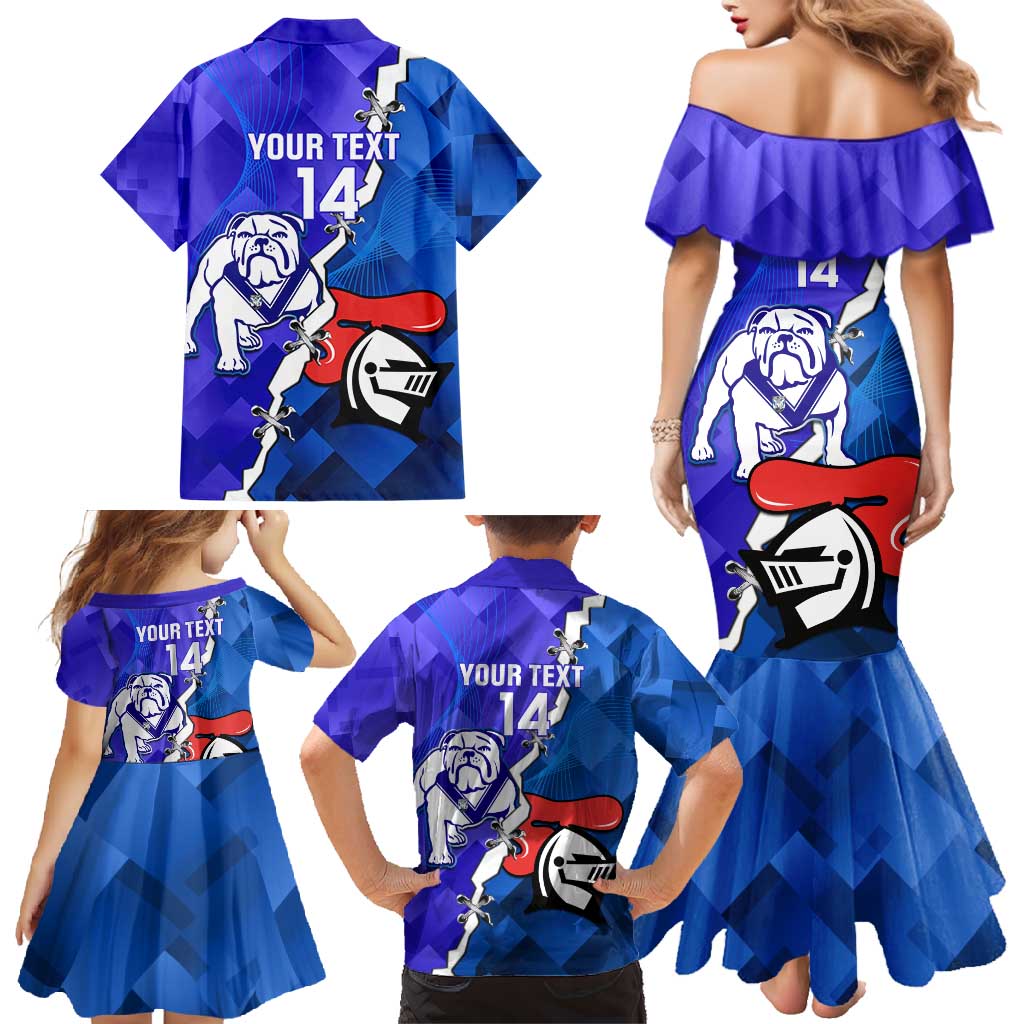 Custom Bulldogs And Knights Rugby 2025 Family Matching Mermaid Dress and Hawaiian Shirt Dynamic Style