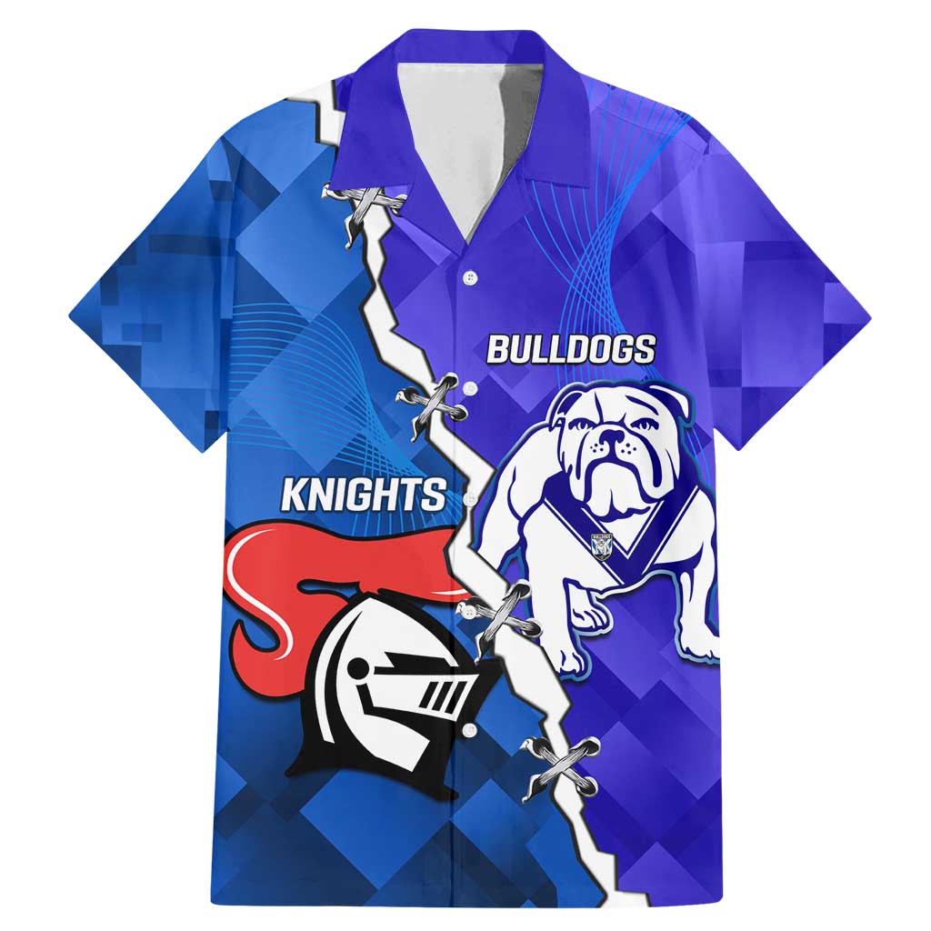 Custom Bulldogs And Knights Rugby 2025 Family Matching Mermaid Dress and Hawaiian Shirt Dynamic Style