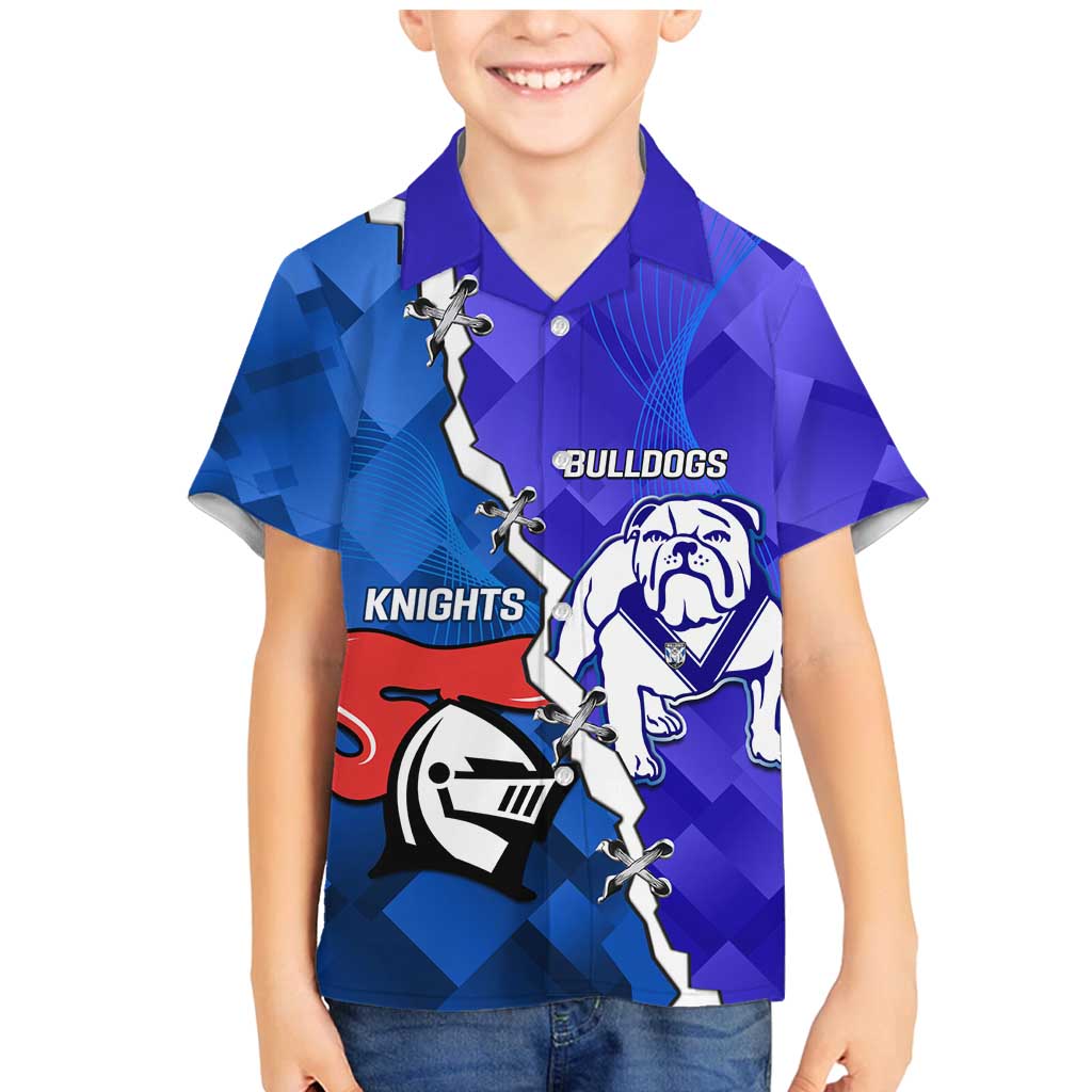 Custom Bulldogs And Knights Rugby 2025 Family Matching Mermaid Dress and Hawaiian Shirt Dynamic Style