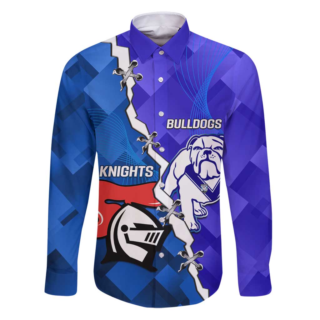 Custom Bulldogs And Knights Rugby 2025 Family Matching Puletasi and Hawaiian Shirt Dynamic Style