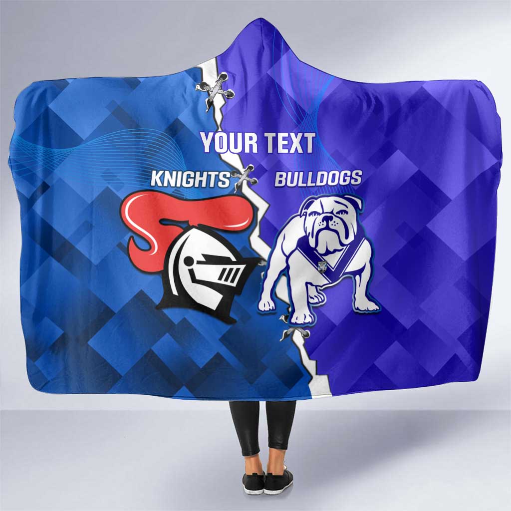 Custom Bulldogs And Knights Rugby 2025 Hooded Blanket Dynamic Style