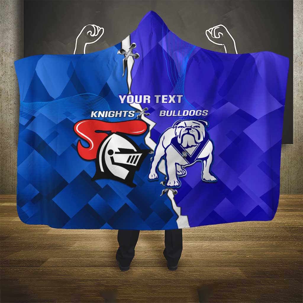 Custom Bulldogs And Knights Rugby 2025 Hooded Blanket Dynamic Style