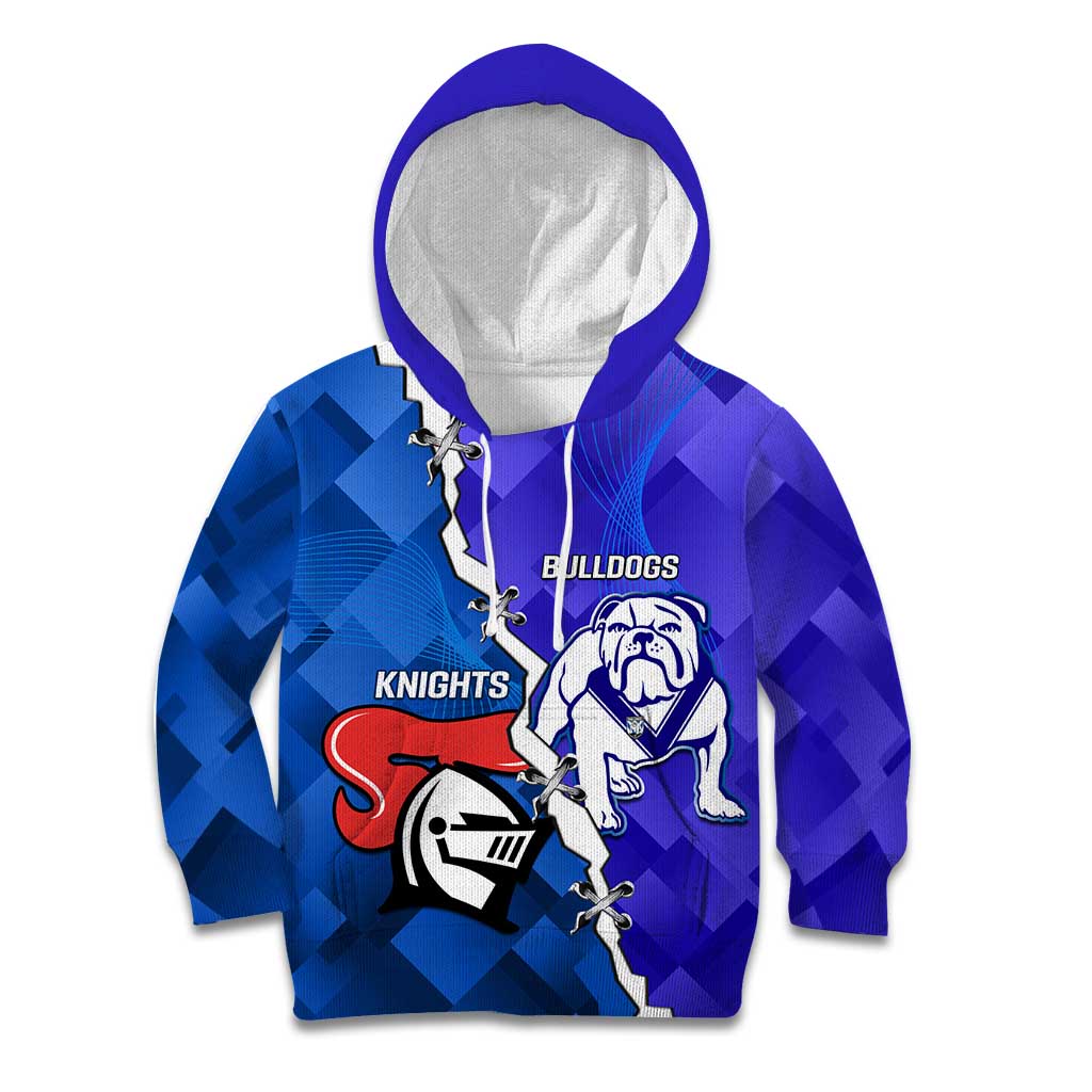 Custom Bulldogs And Knights Rugby 2025 Kid Hoodie Dynamic Style - Vibe Hoodie Shop