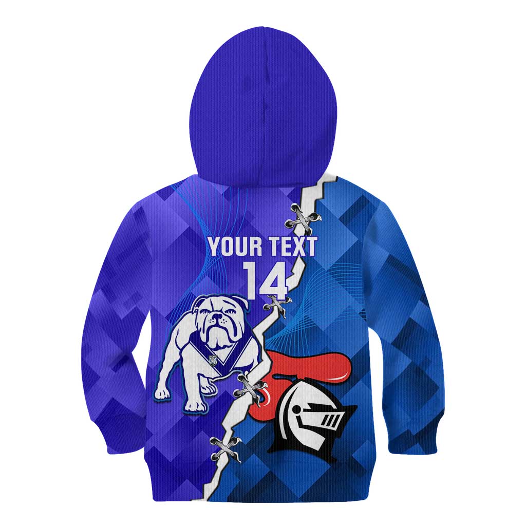 Custom Bulldogs And Knights Rugby 2025 Kid Hoodie Dynamic Style - Vibe Hoodie Shop