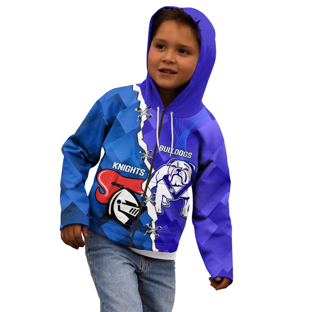 Custom Bulldogs And Knights Rugby 2025 Kid Hoodie Dynamic Style - Vibe Hoodie Shop