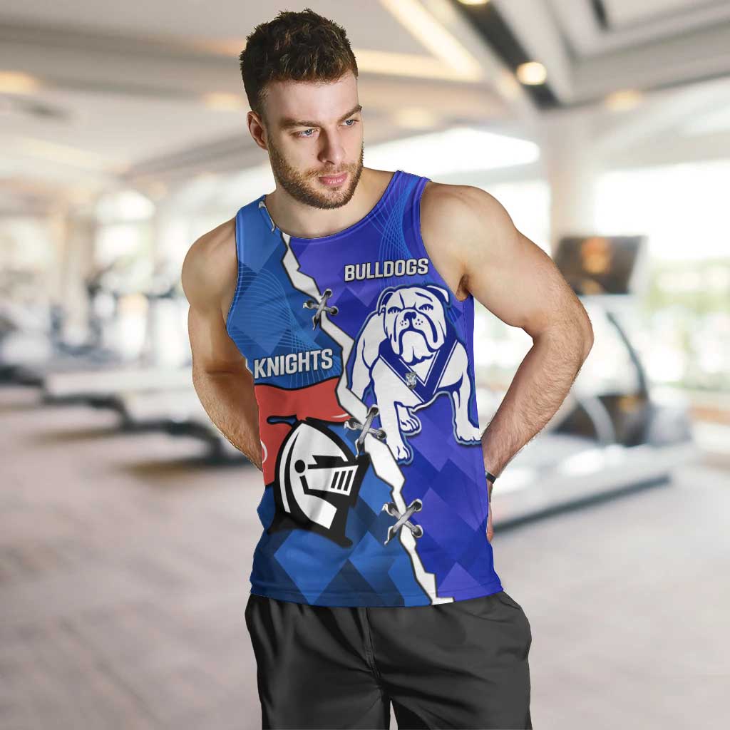 Custom Bulldogs And Knights Rugby 2025 Men Tank Top Dynamic Style - Vibe Hoodie Shop