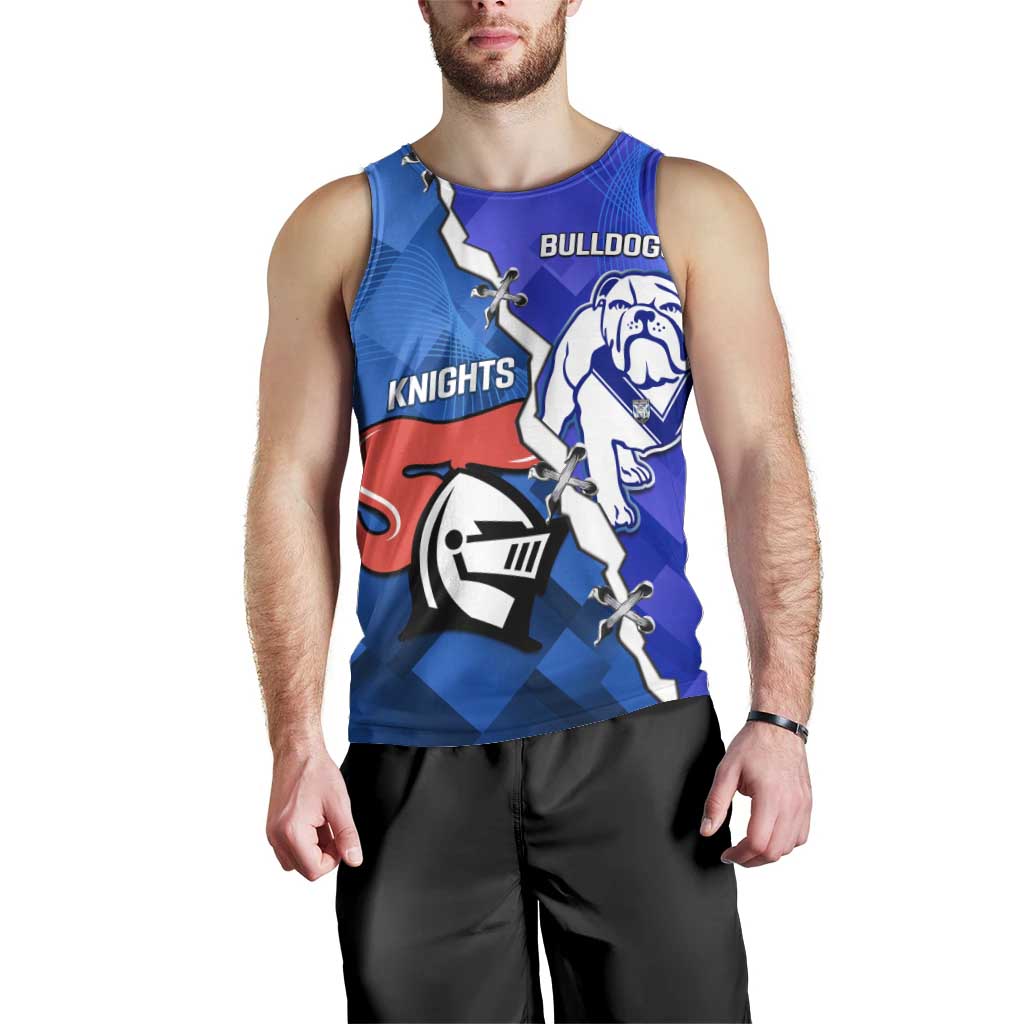 Custom Bulldogs And Knights Rugby 2025 Men Tank Top Dynamic Style - Vibe Hoodie Shop