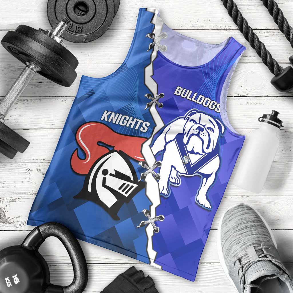 Custom Bulldogs And Knights Rugby 2025 Men Tank Top Dynamic Style - Vibe Hoodie Shop