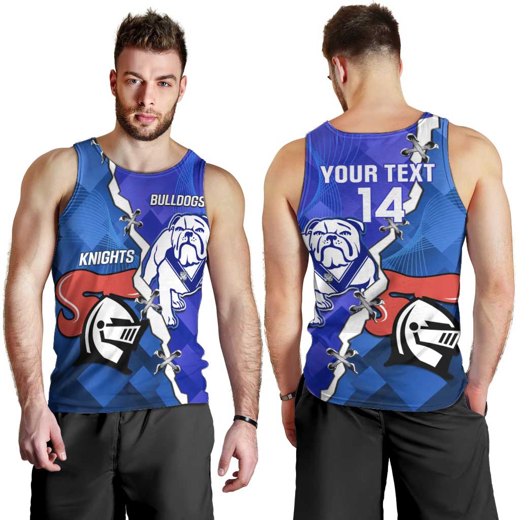 Custom Bulldogs And Knights Rugby 2025 Men Tank Top Dynamic Style - Vibe Hoodie Shop