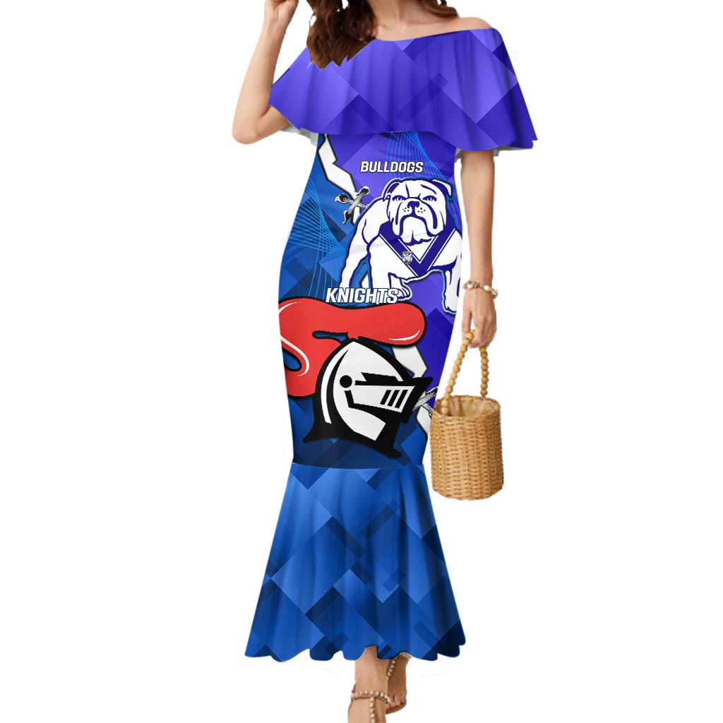 Custom Bulldogs And Knights Rugby 2025 Mermaid Dress Dynamic Style