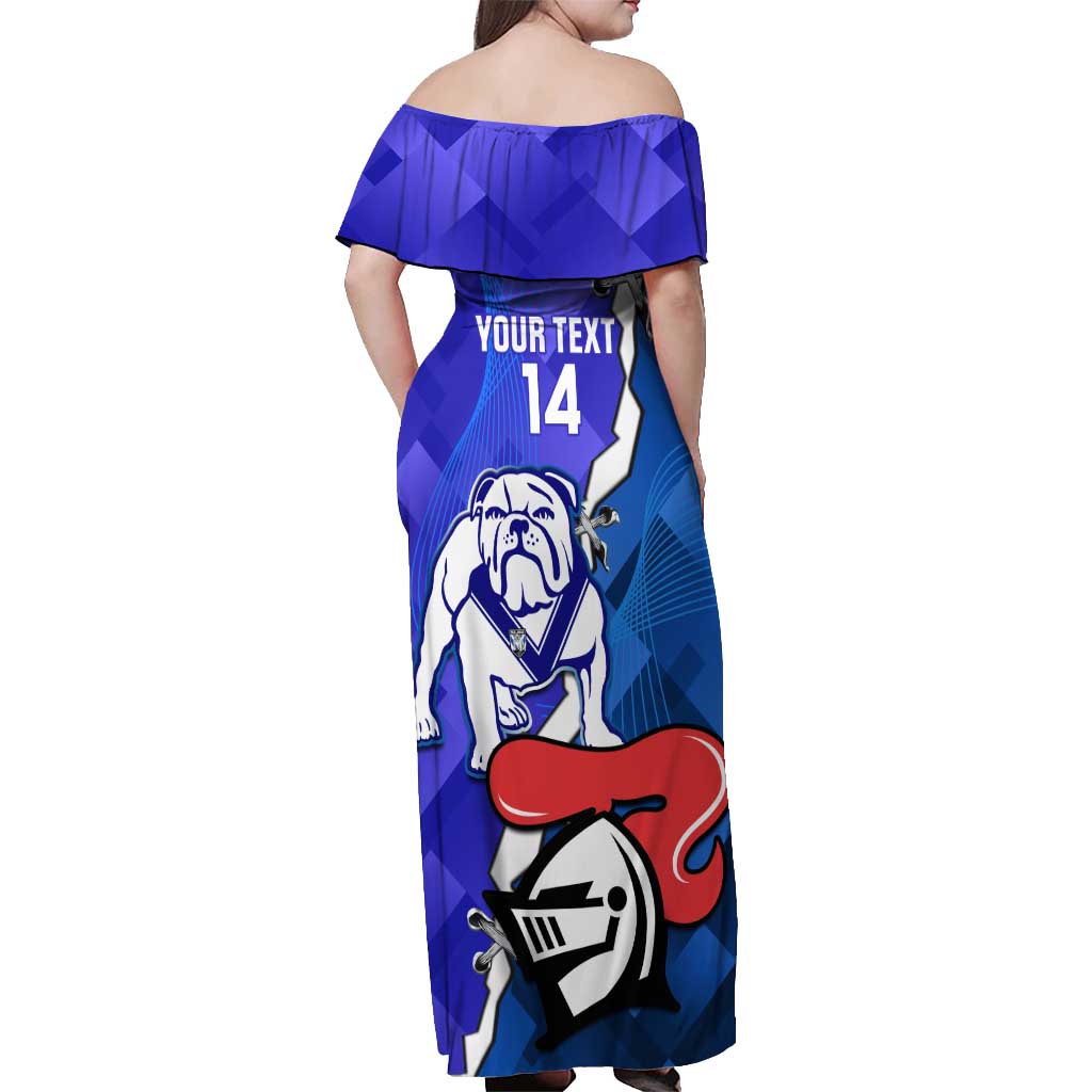 Custom Bulldogs And Knights Rugby 2025 Off Shoulder Maxi Dress Dynamic Style