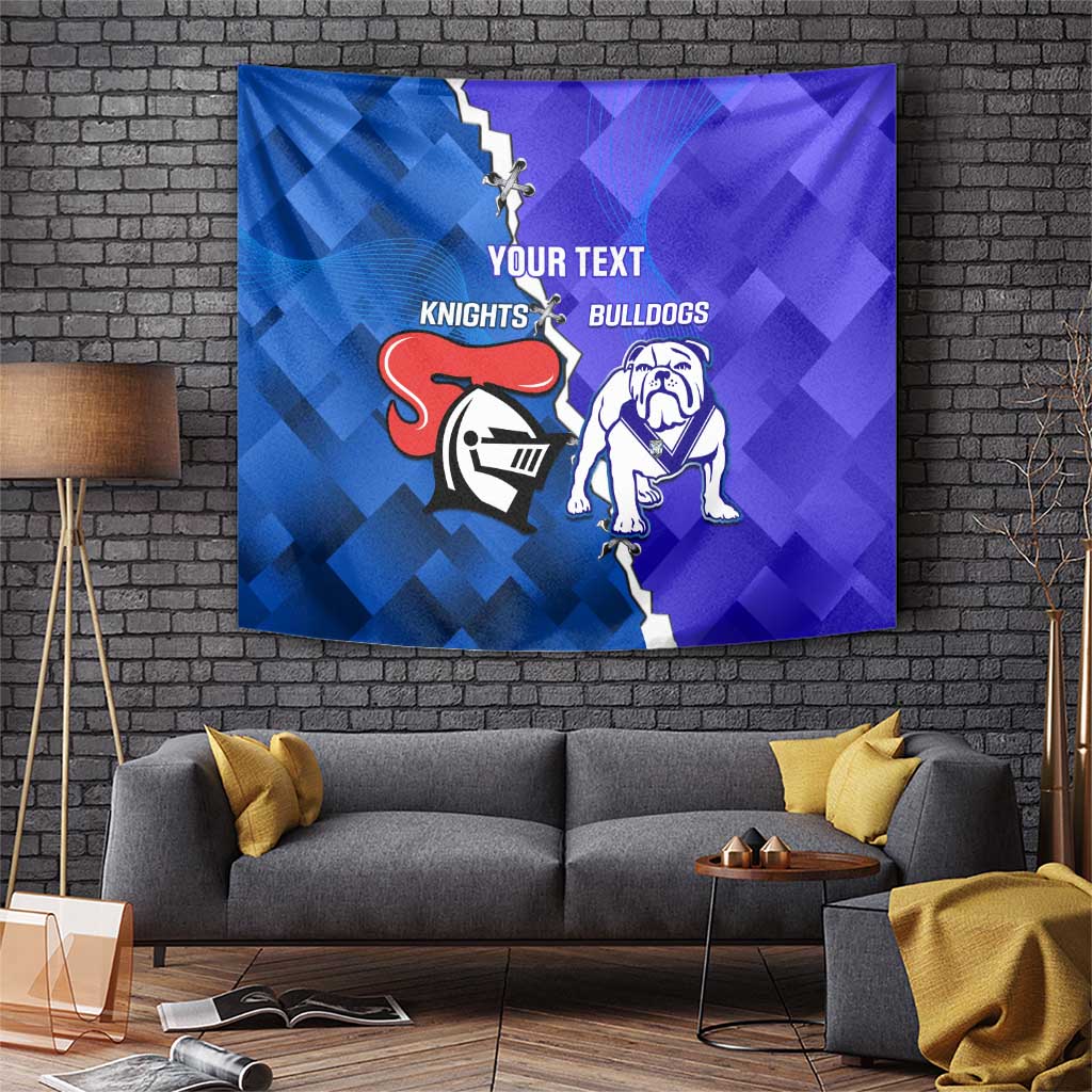 Custom Bulldogs And Knights Rugby 2025 Tapestry Dynamic Style - Vibe Hoodie Shop