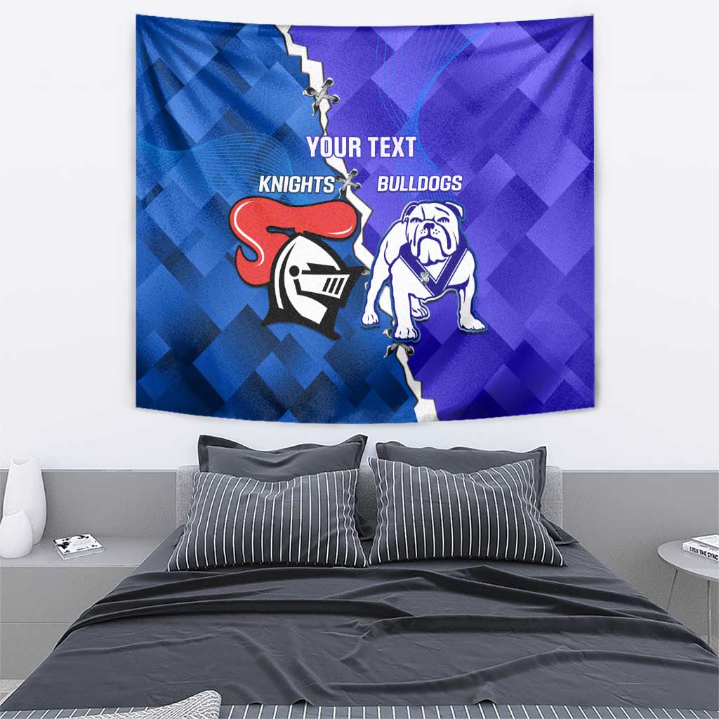 Custom Bulldogs And Knights Rugby 2025 Tapestry Dynamic Style - Vibe Hoodie Shop