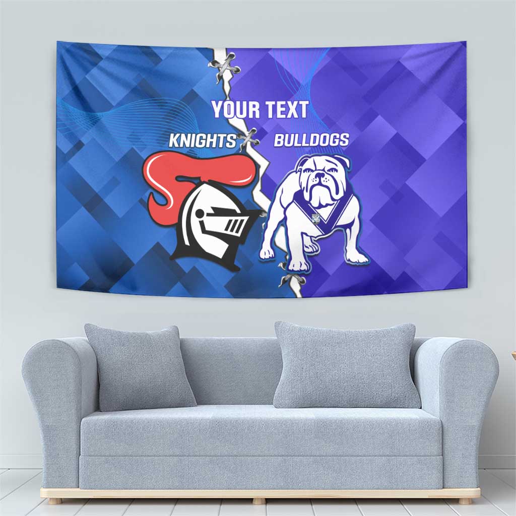 Custom Bulldogs And Knights Rugby 2025 Tapestry Dynamic Style - Vibe Hoodie Shop