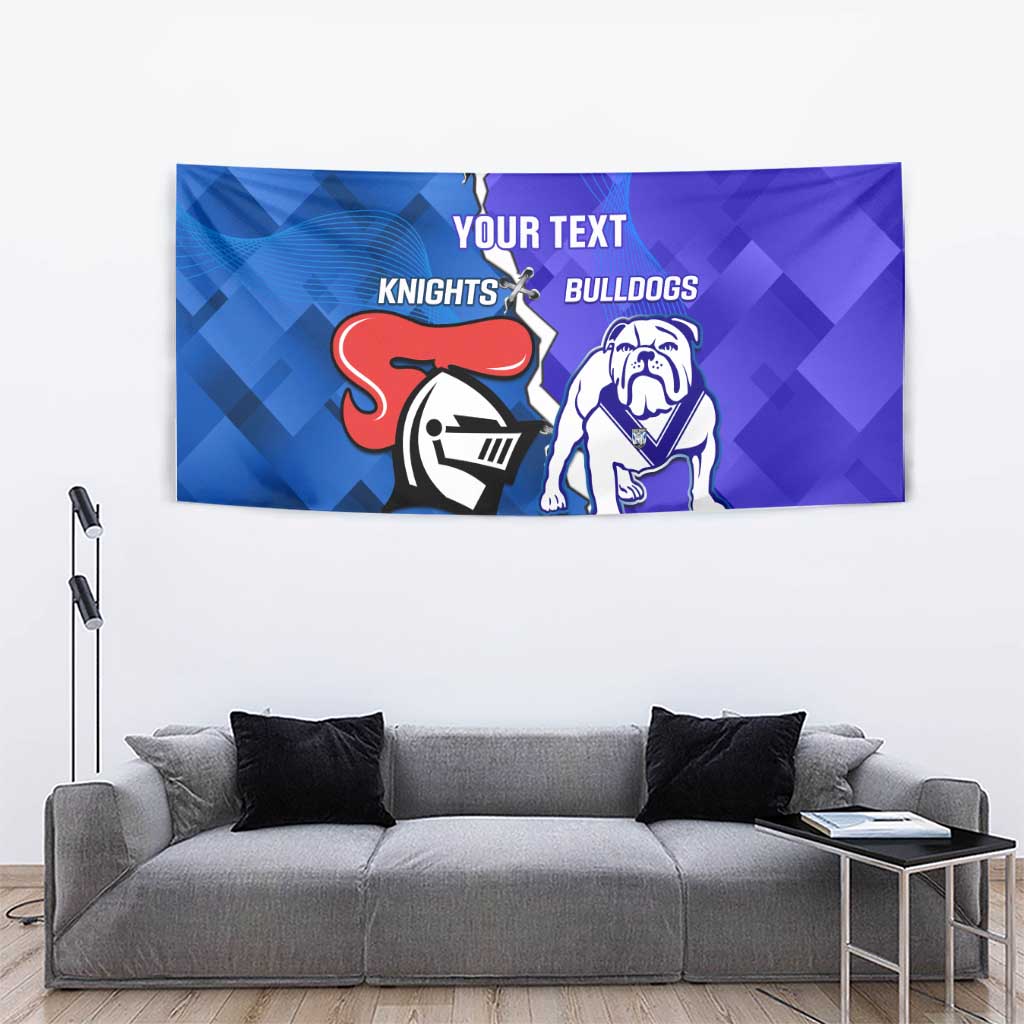 Custom Bulldogs And Knights Rugby 2025 Tapestry Dynamic Style - Vibe Hoodie Shop