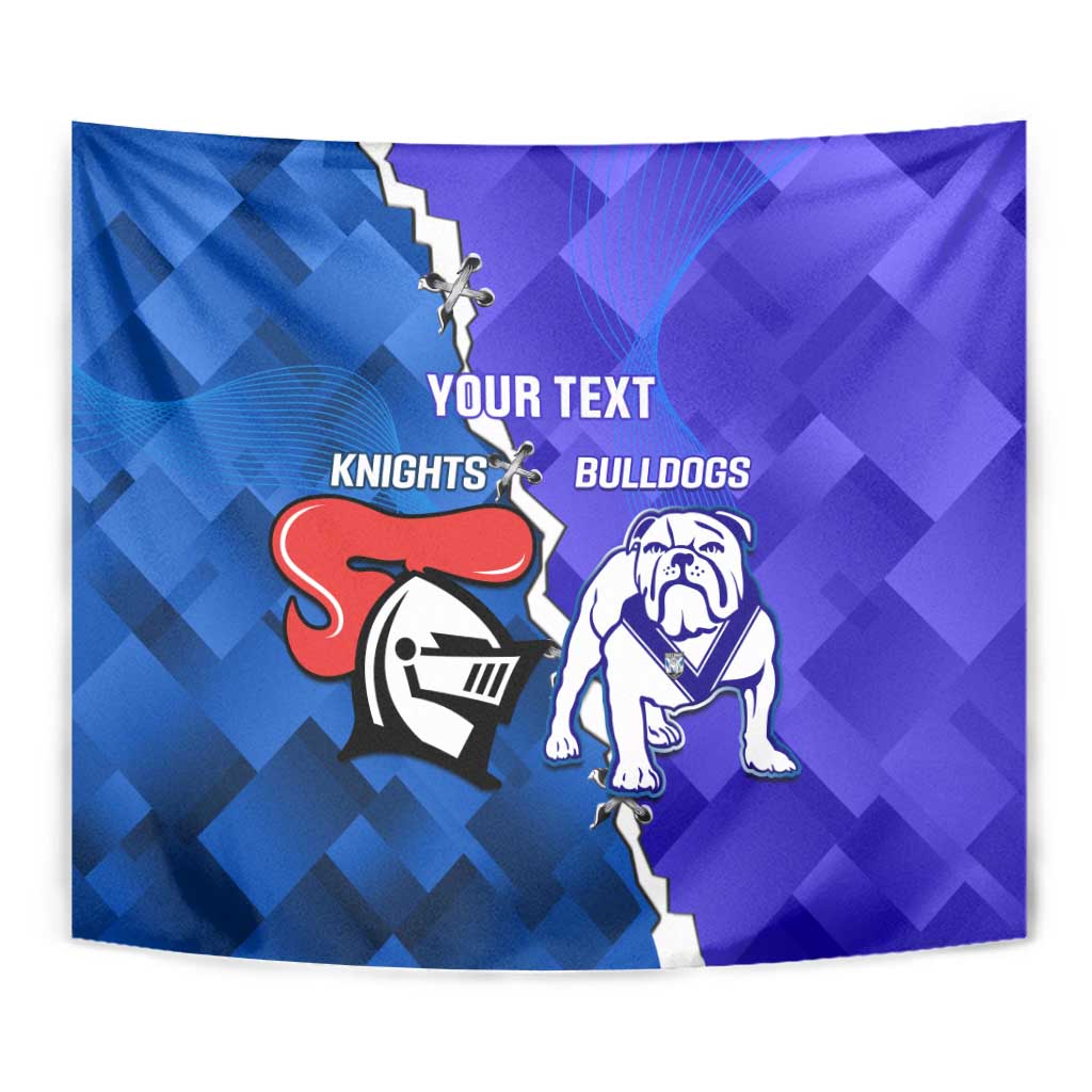 Custom Bulldogs And Knights Rugby 2025 Tapestry Dynamic Style - Vibe Hoodie Shop