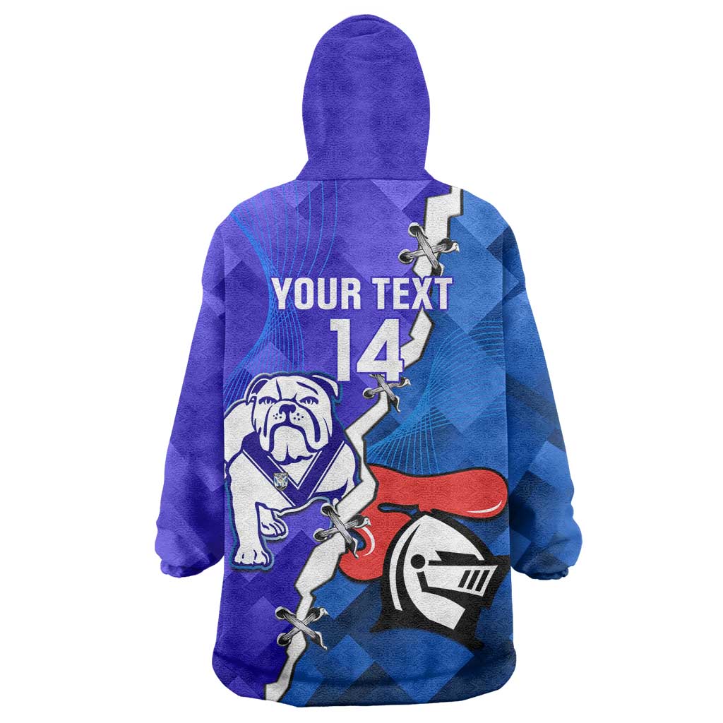 Custom Bulldogs And Knights Rugby 2025 Wearable Blanket Hoodie Dynamic Style - Vibe Hoodie Shop