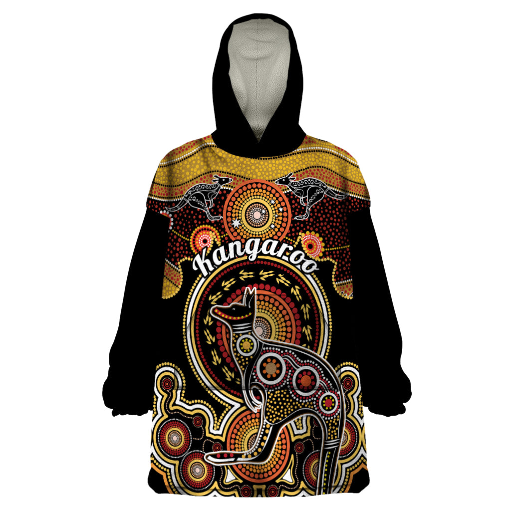 Personalised Australian Astrology Wearable Blanket Hoodie Aboriginal Kangaroo Zodiac Sign - Vibe Hoodie Shop