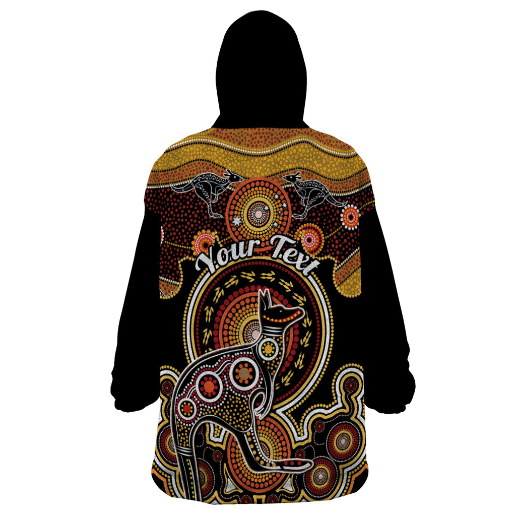 Personalised Australian Astrology Wearable Blanket Hoodie Aboriginal Kangaroo Zodiac Sign - Vibe Hoodie Shop