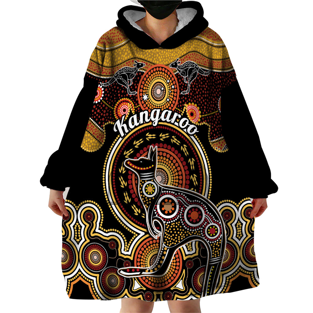 Personalised Australian Astrology Wearable Blanket Hoodie Aboriginal Kangaroo Zodiac Sign - Vibe Hoodie Shop