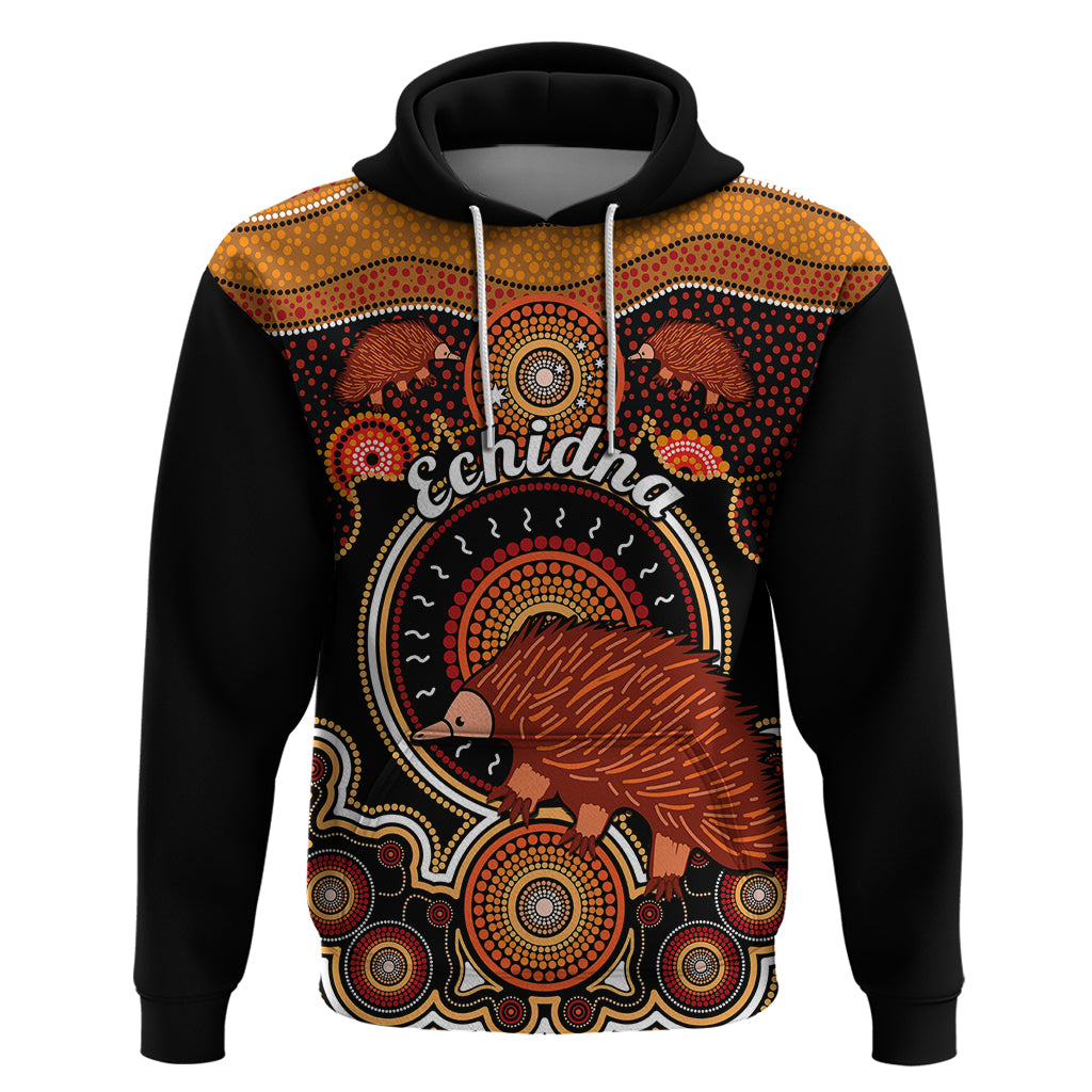 Personalised Australian Astrology Hoodie Aboriginal Echidna Zodiac Sign - Vibe Hoodie Shop