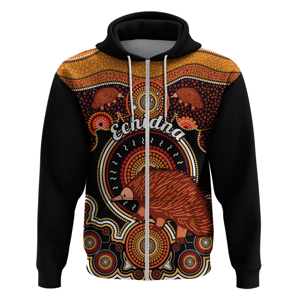 Personalised Australian Astrology Hoodie Aboriginal Echidna Zodiac Sign - Vibe Hoodie Shop