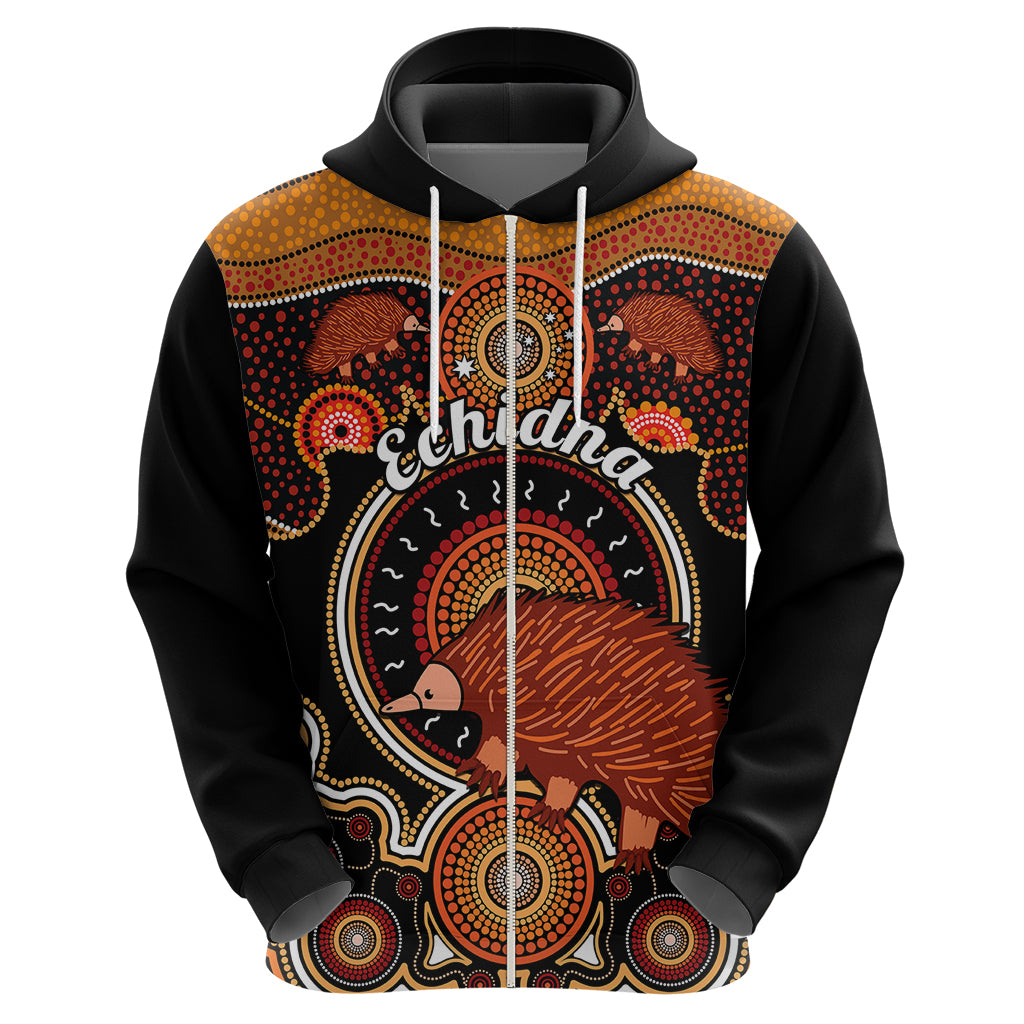 Personalised Australian Astrology Hoodie Aboriginal Echidna Zodiac Sign - Vibe Hoodie Shop
