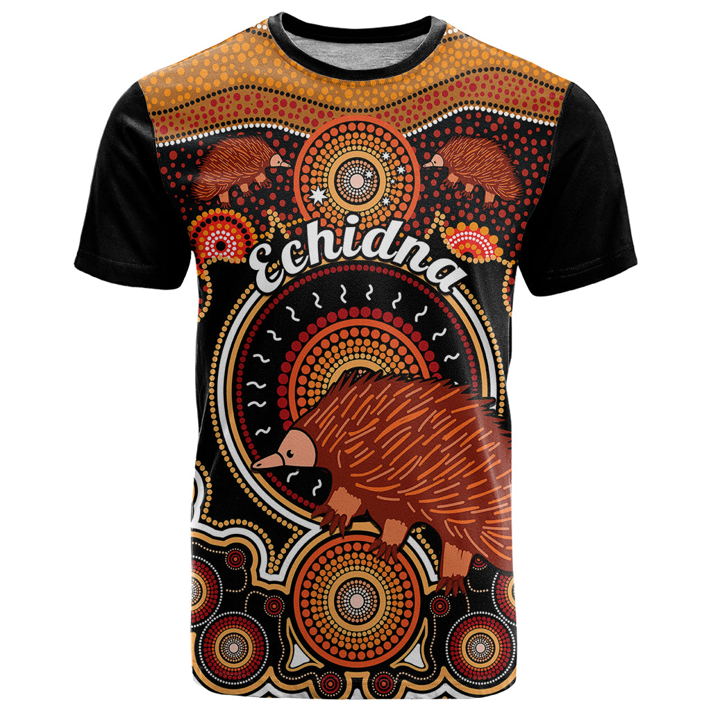 Personalised Australian Astrology T Shirt Aboriginal Echidna Zodiac Sign - Vibe Hoodie Shop