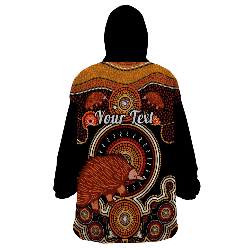 Personalised Australian Astrology Wearable Blanket Hoodie Aboriginal Echidna Zodiac Sign - Vibe Hoodie Shop