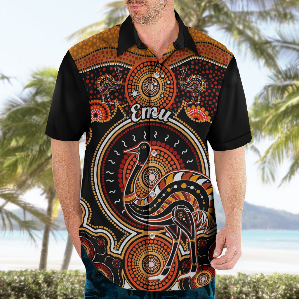 Personalised Australian Astrology Hawaiian Shirt Aboriginal Emu Zodiac Sign - Vibe Hoodie Shop