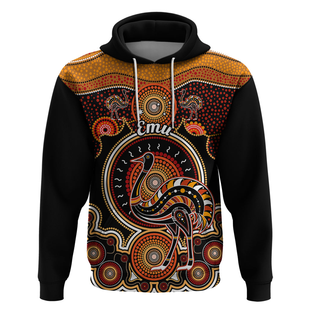 Personalised Australian Astrology Hoodie Aboriginal Emu Zodiac Sign - Vibe Hoodie Shop
