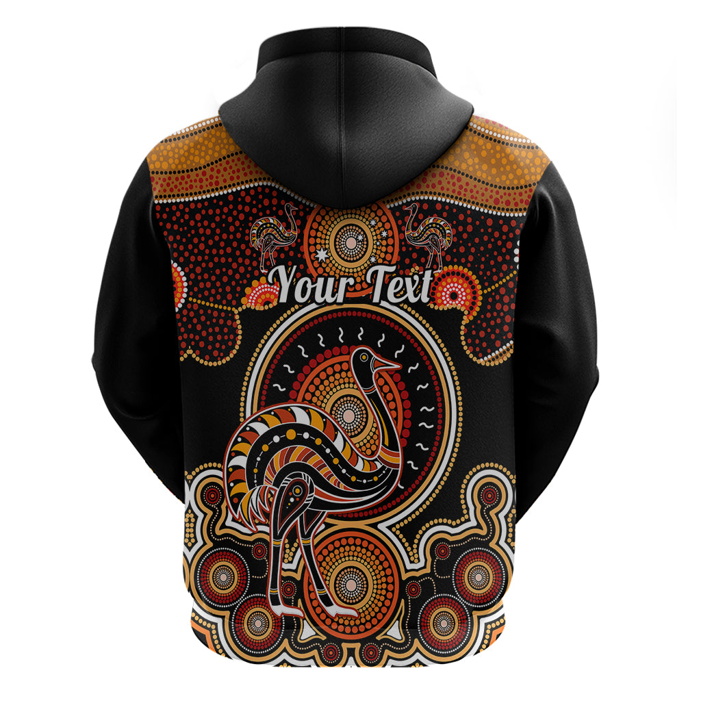 Personalised Australian Astrology Hoodie Aboriginal Emu Zodiac Sign - Vibe Hoodie Shop