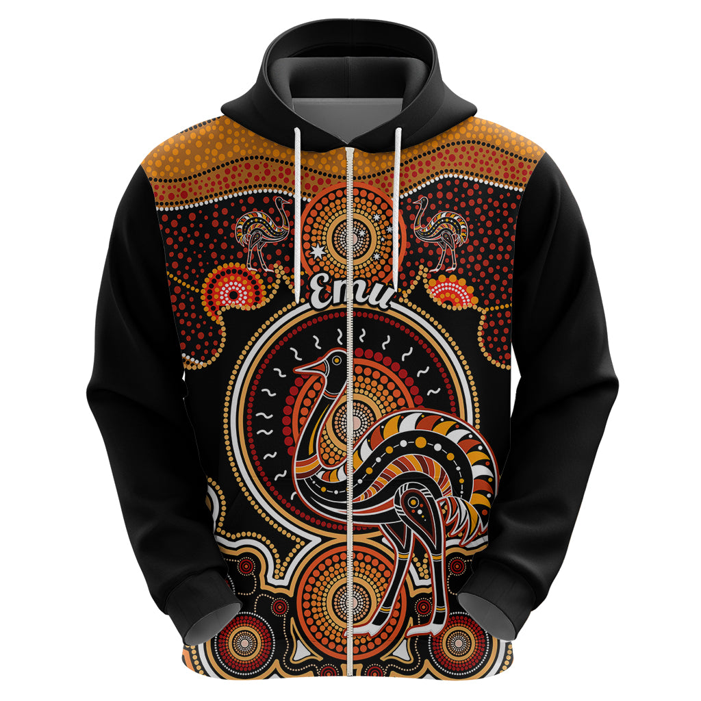 Personalised Australian Astrology Hoodie Aboriginal Emu Zodiac Sign - Vibe Hoodie Shop