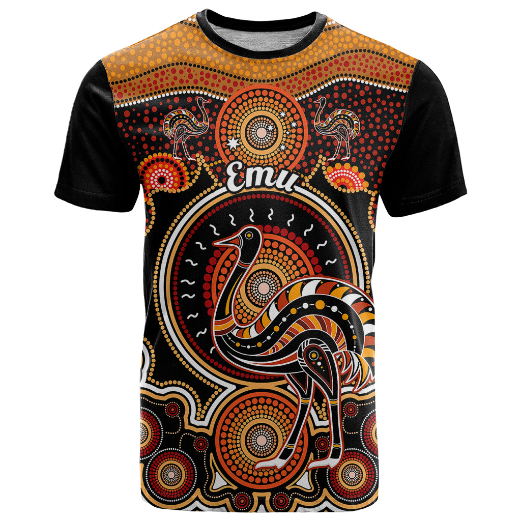 Personalised Australian Astrology T Shirt Aboriginal Emu Zodiac Sign - Vibe Hoodie Shop