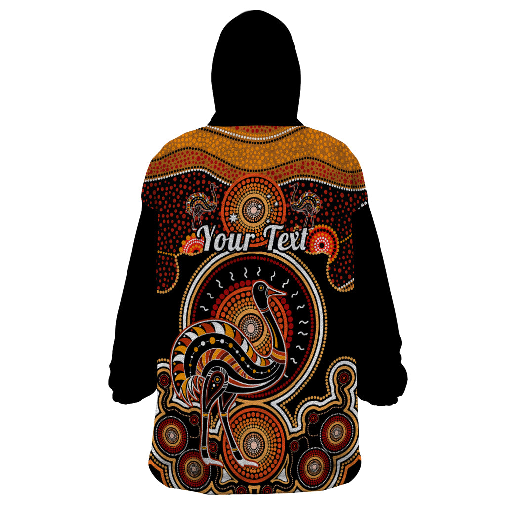 Personalised Australian Astrology Wearable Blanket Hoodie Aboriginal Emu Zodiac Sign - Vibe Hoodie Shop