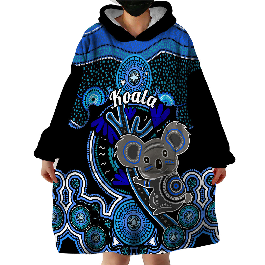 Personalised Australian Astrology Wearable Blanket Hoodie Aboriginal Koala Zodiac Sign - Vibe Hoodie Shop