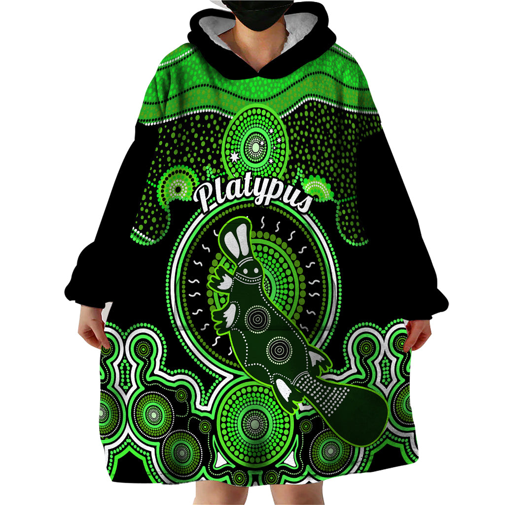 Personalised Australian Astrology Wearable Blanket Hoodie Aboriginal Platypus Zodiac Sign - Vibe Hoodie Shop