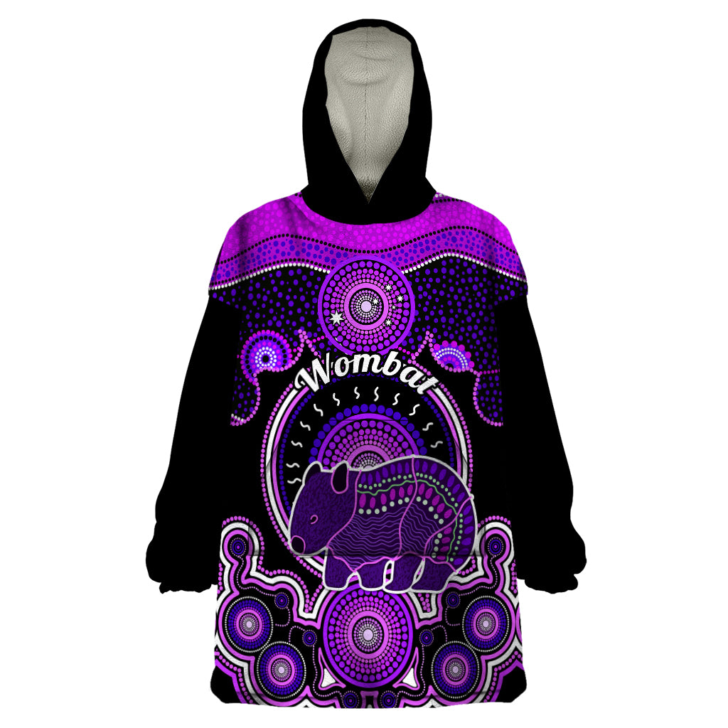 Personalised Australian Astrology Wearable Blanket Hoodie Aboriginal Wombat Zodiac Sign - Vibe Hoodie Shop