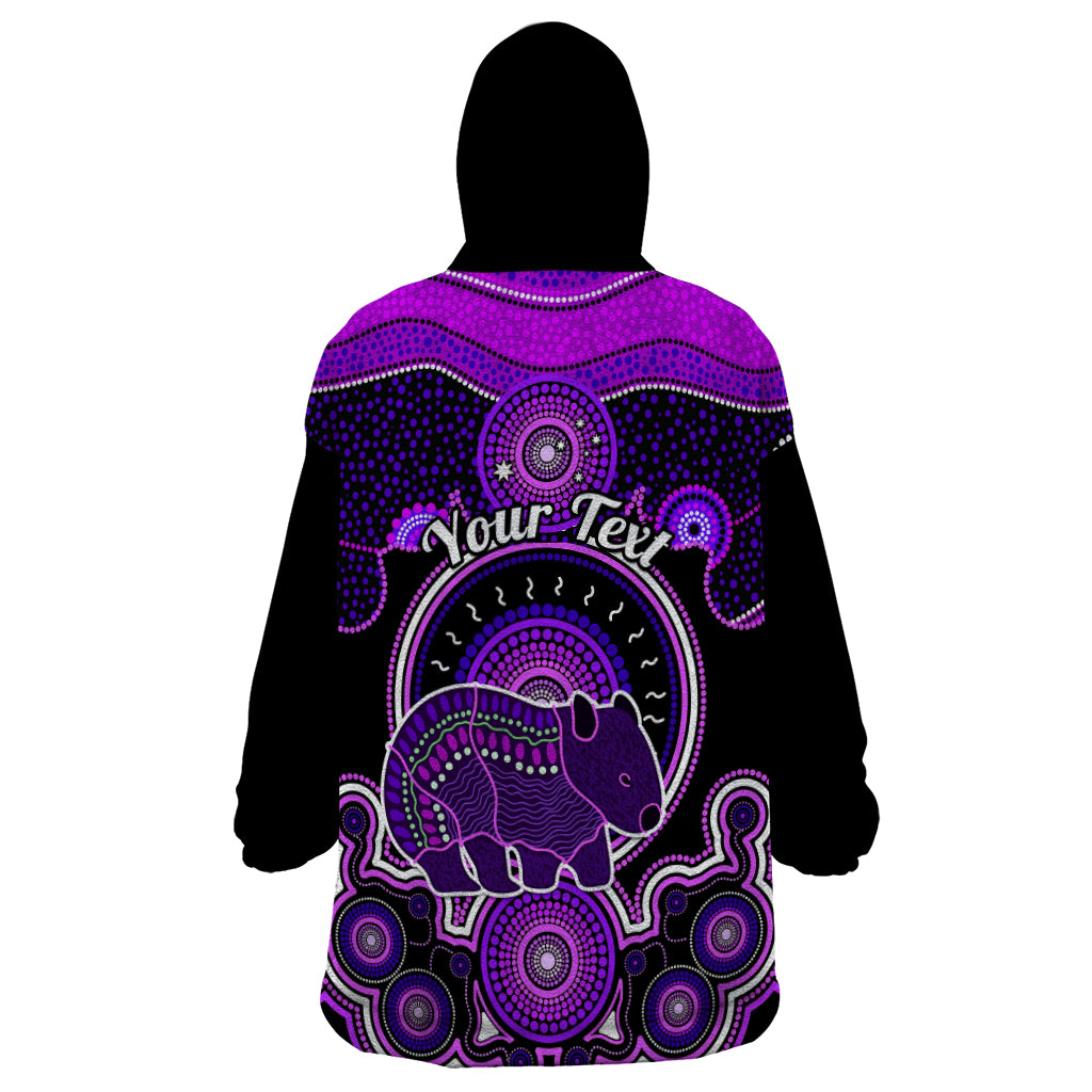 Personalised Australian Astrology Wearable Blanket Hoodie Aboriginal Wombat Zodiac Sign - Vibe Hoodie Shop