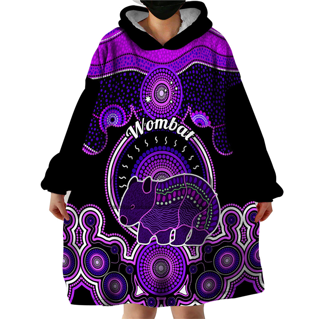 Personalised Australian Astrology Wearable Blanket Hoodie Aboriginal Wombat Zodiac Sign - Vibe Hoodie Shop