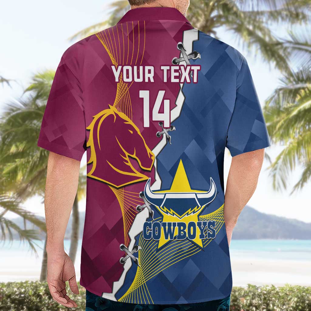 Custom Cowboys And Broncos Rugby Hawaiian Shirt Dynamic Style - Vibe Hoodie Shop