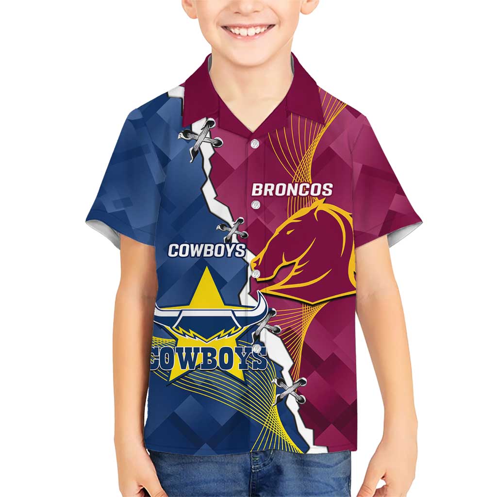 Custom Cowboys And Broncos Rugby Hawaiian Shirt Dynamic Style - Vibe Hoodie Shop